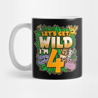 Let's Get Wild I'm 4 - 4th Birthday Safari Gift Mug